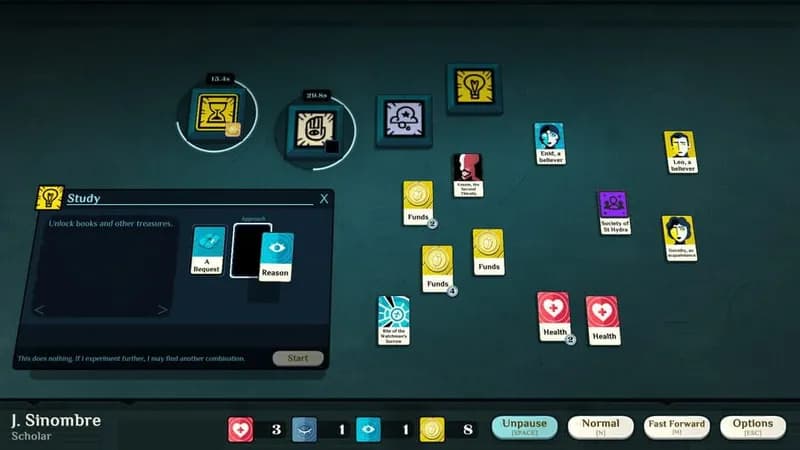 Cultist Simulator gameplay screenshot 1