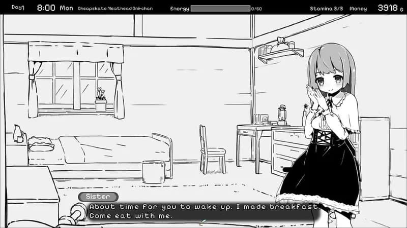 Living With Sister: Monochrome Fantasy gameplay screenshot 3