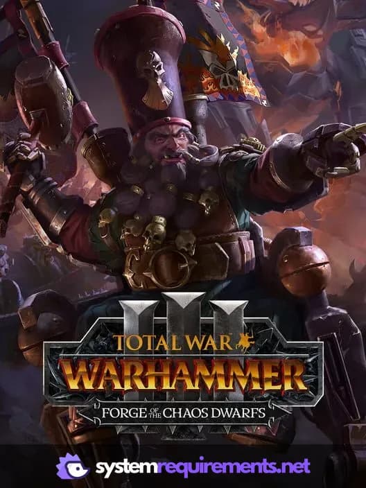 Total War: WARHAMMER III - Forge of the Chaos Dwarfs cover art - view system requirements
