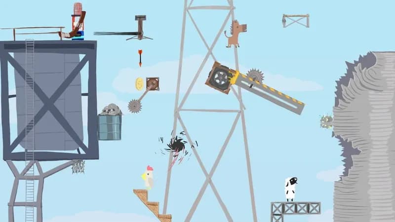 Ultimate Chicken Horse gameplay screenshot 1