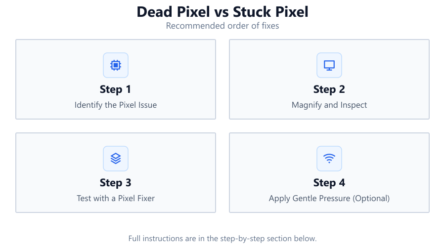 Dead Pixel vs Stuck Pixel: Recommended order of fixes