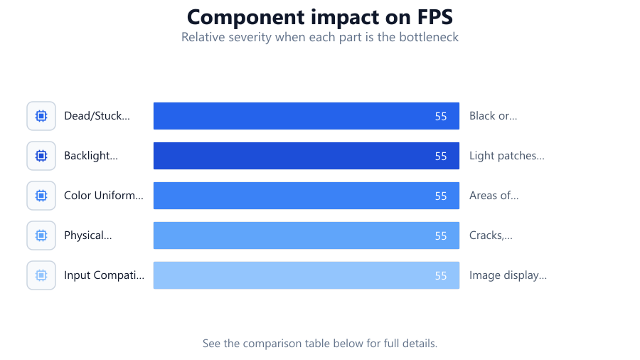 How to Inspect a New Monitor: Relative severity when each part is the bottleneck