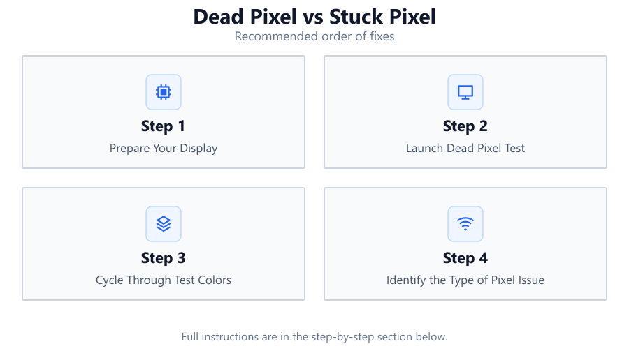 Dead Pixel vs Stuck Pixel: Recommended order of fixes