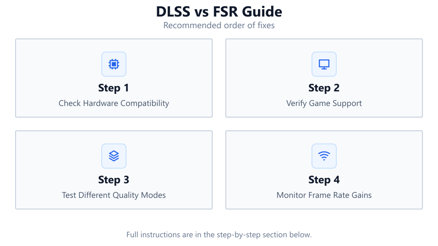 DLSS vs FSR Guide: Recommended order of fixes