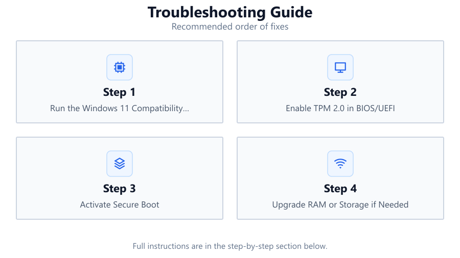 Troubleshooting Guide: Recommended order of fixes
