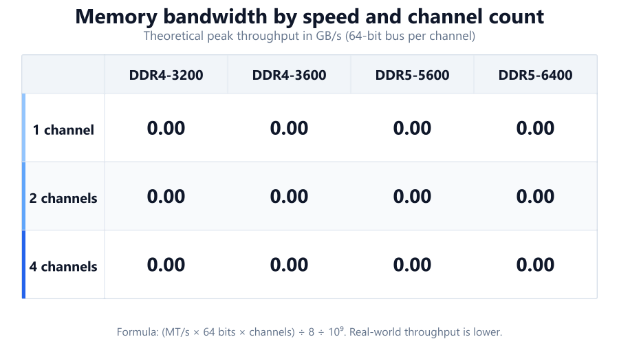 memory channels vs bandwidth chart