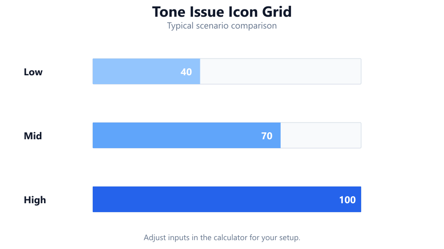 Online Tone Generator troubleshooting icons